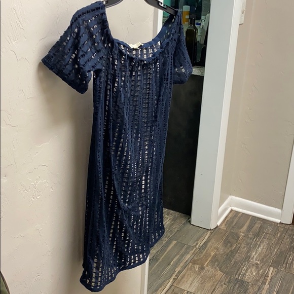 Sandiva dark blue bathing suit cover up-medium - Picture 4 of 4